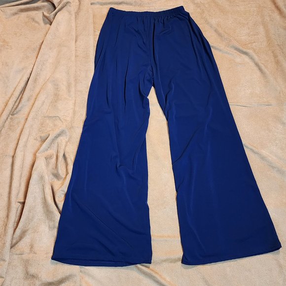 Women's Collection's Etc. Size Large Navy Wide Leg Elastic Waist Pull-on Pants - Picture 5 of 11